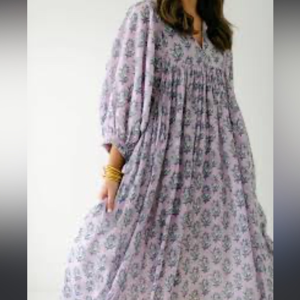 Victoria Dunn Lavender Floral Maxi Dress
